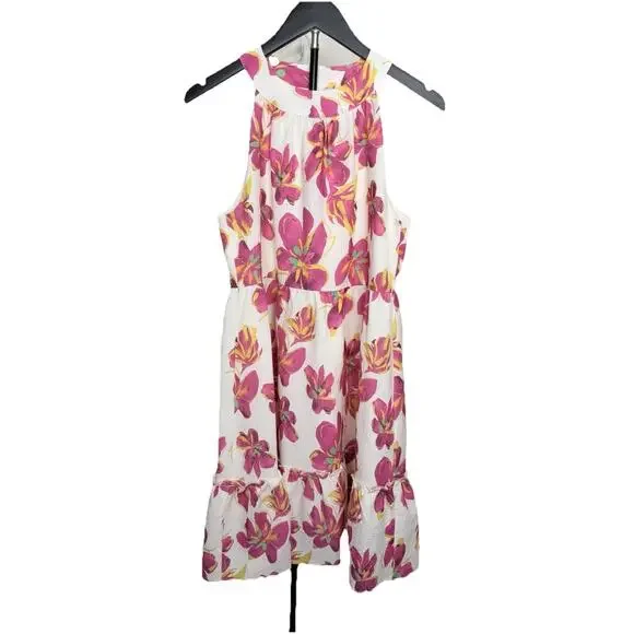 THML Tiered Halter Dress Womens Sz S Floral Summer Flowy Lined Anthropologie - Picture 2 of 10